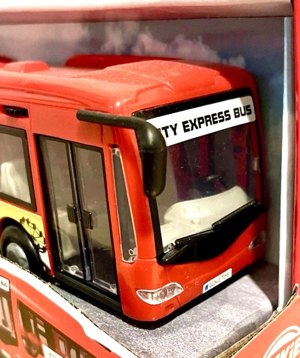 1 Dickie Toys City Express Bus Double Line Doors Open Close 18” New